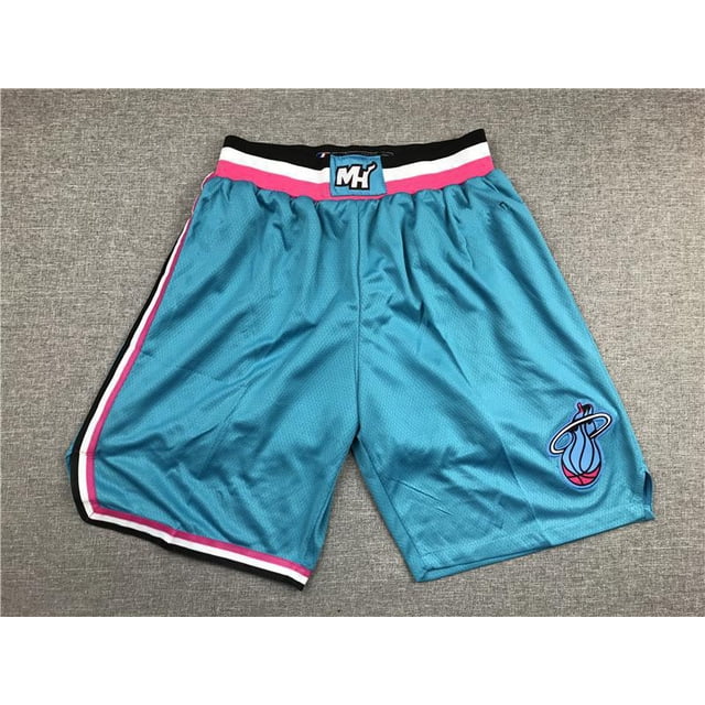 Miami Heat Retro Embroidered Zipper Pocket Shorts Basketball Pants Embroidered Shorts
