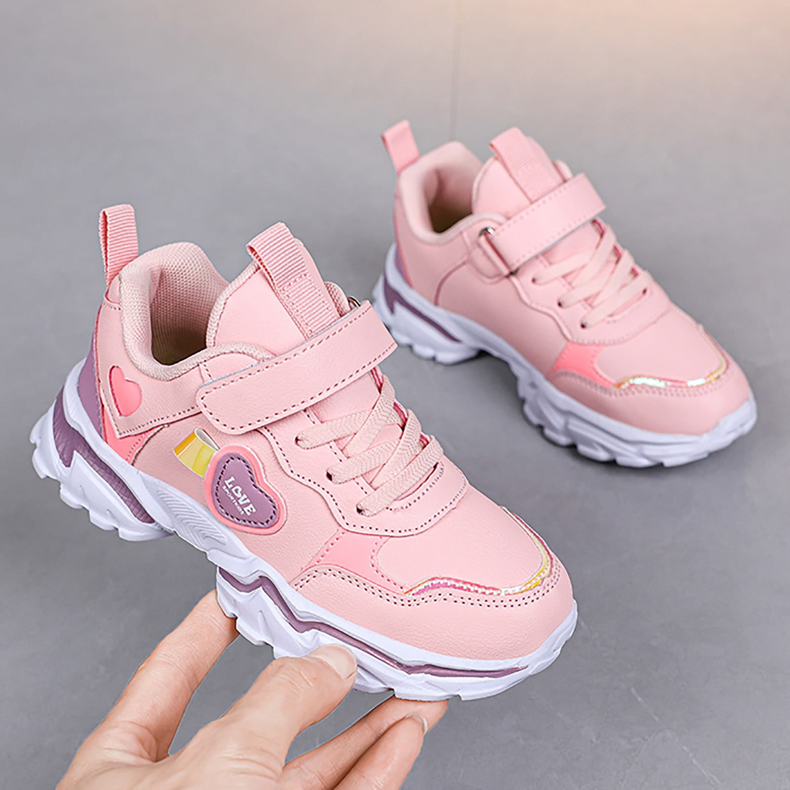 Girls Shoes Kids Tennis Sparkle Ease Running Athletic Lightweight Sneakers for Little/Big Kids Toddler Breathable Walking Shoes (Pink,5)