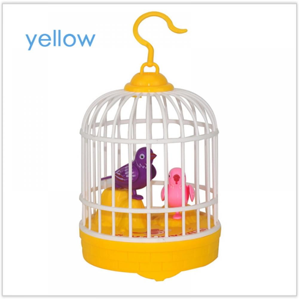 Singing and Chirping Bird Toy in Cage Realistic Sounds and Movements