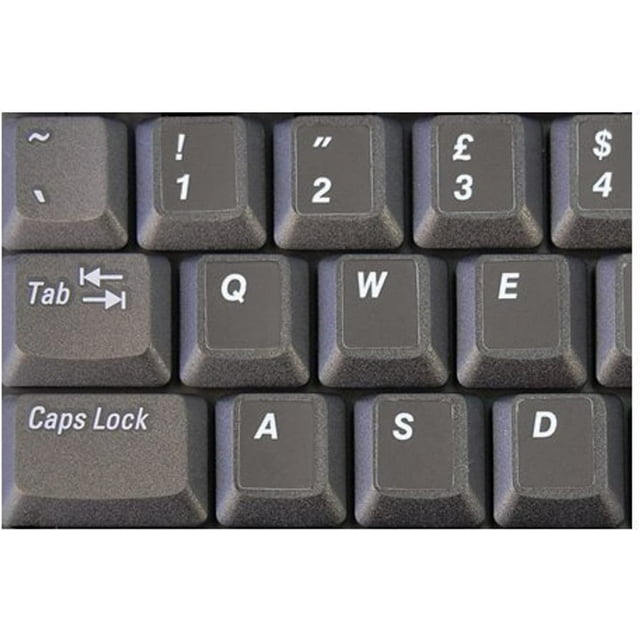 HQRP English QWERTY Laminated Keyboard Stickers for All PC & Laptops with White Lettering
