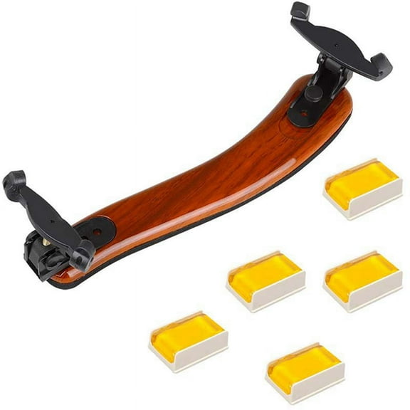 5PCS White Bow Rosin Greek Pitch Friction-Increasing Rosin with 1/4 1/2 Full Size Maple Wood Violin Shoulder Rest