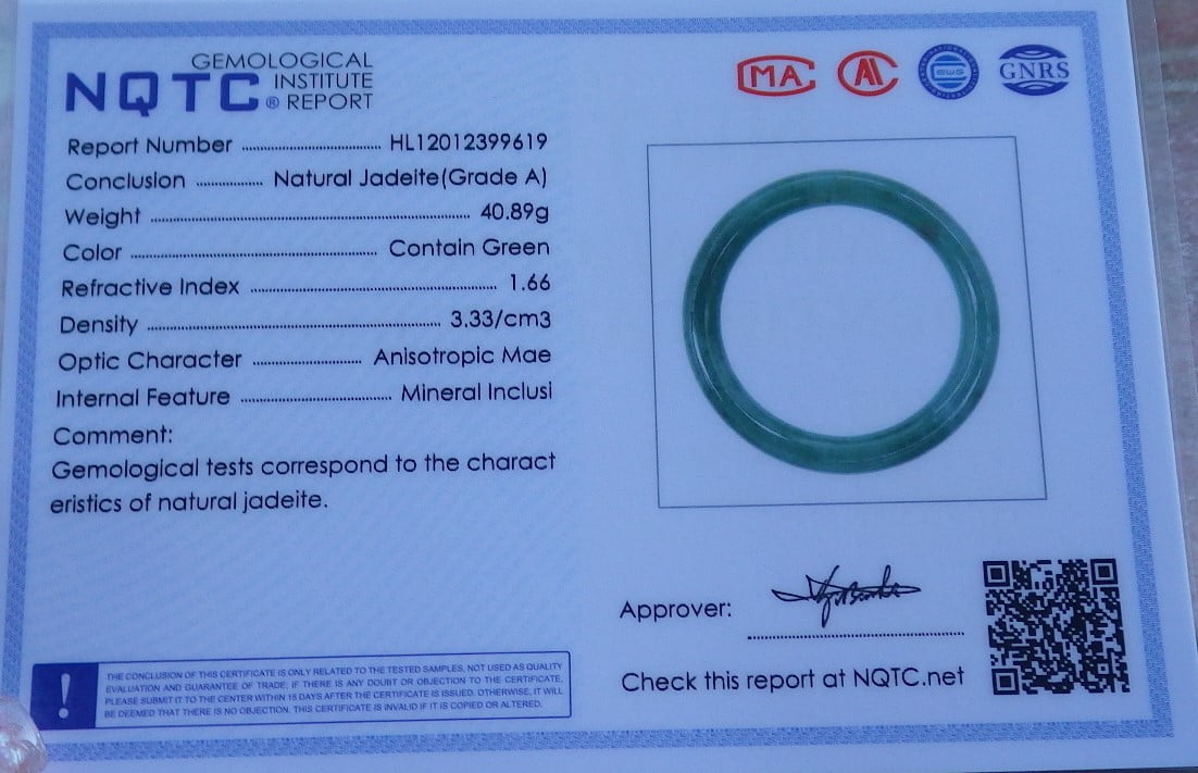 Green Natural A JADE Jadeite Circle Bangle Bracelet 55 mm 681430 TN