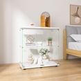 thumbnail image 2 of DSstyles 2-Tier Glass Display Cabinet Large Capacity Floor Standing Glass Curio Bookshelf For Living Room Bedroom Office (35.35 x 31.69 "x 14.37 Ft), 2 of 9