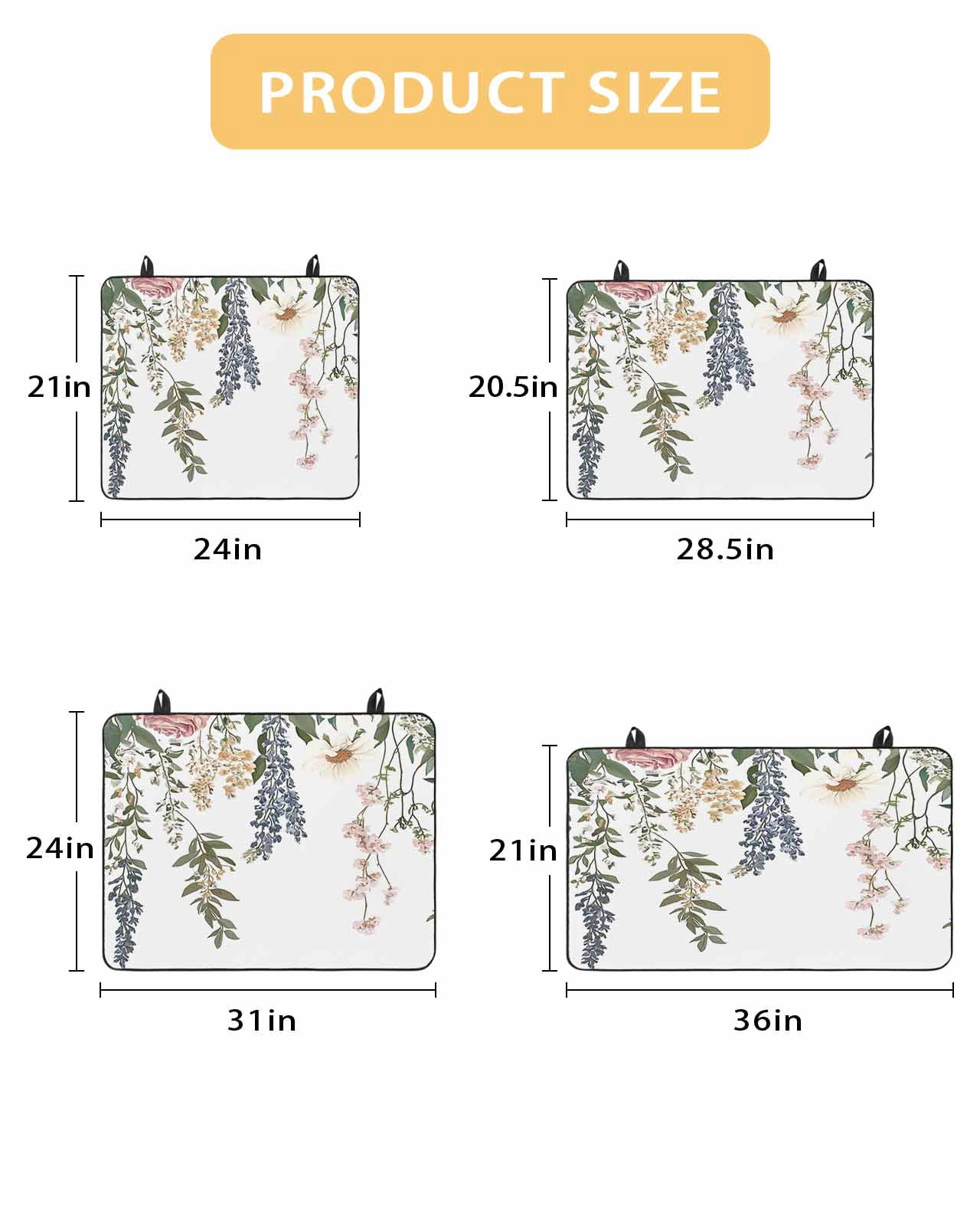 nqOlkjepod Large Induction Cooktop Protector Mat 24"x21", Vintage Eucalyptus Stove Top Covers for Electric Stove, Watercolor Floral Leaves Decorative Stove Burner Cover Mats, Glass Top Stove Cover