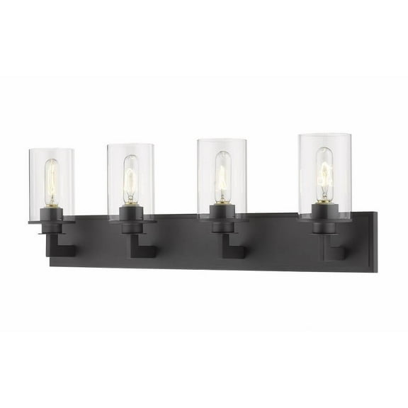 4 Light Vanity Light Fixture in Art Moderne Style 31.5 inches Wide By 10.25 inches High-Bronze Finish Bailey Street Home 372-Bel-2959262