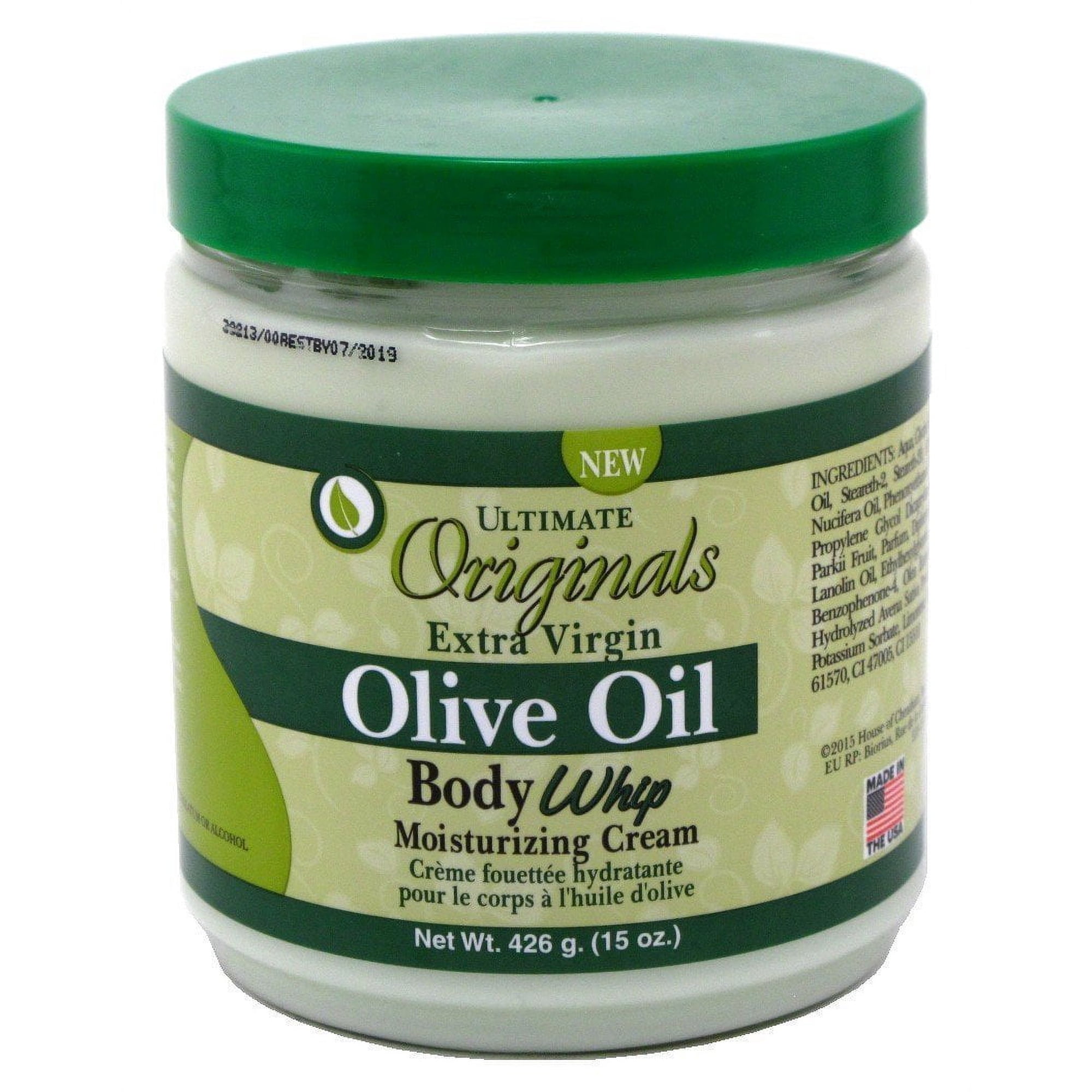 Africa's Best Ultimate Originals Extra-Virgin Olive Oil Body Whip Cream, 15 oz