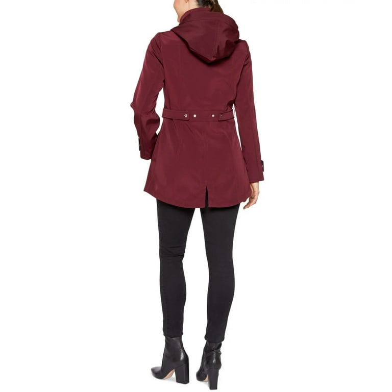 Jones New York Womens Colorblocked Hooded A-Line Raincoat Jones New York Womens Colorblocked Hooded A-Line Raincoat