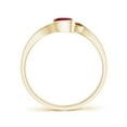 thumbnail image 2 of ANGARA Natural Semi Bezel-Set Solitaire Round Ruby Bypass Ring in 14K Yellow Gold for Women (Size-5mm) | July Birthstone Jewelry for Her, 2 of 10