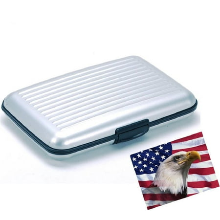 Cherry Blossom Wallet iLett. Aluminum Wallet, SMALL, Silver, Resistant, Card Protect, RFID Block, Card Holder, 6 pockets. Ultra Slim, Portable, For travel ()