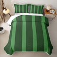thumbnail image 2 of Castle Fairy Vintage Thin Vertical Stripe Twin Quilt Set 2 Pieces,Bohemian Wide Band Twin Coverlet Set,Black Moss,1 Bedspread and 1 Pillowcase, 2 of 7