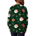 thumbnail image 4 of Garbnen S-5XL Christmas Women Scrub Jacket Snowflake Graphic Nursing Uniforms for Women Warm Up Snap Front Funny Merry and Bright Xmas Women's Work Shirts with Pockets, 4 of 5