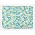 thumbnail image 1 of Flower Bath Mat, Flowers Leaves Vintage Style Classic Nostalgia Summertime Art, Non-Slip Plush Mat Bathroom Kitchen Laundry Room Decor, 29.5 X 17.5 Inches, Almond Green Pale Yellow Blue, Ambesonne, 1 of 2