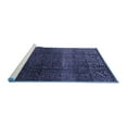 thumbnail image 2 of Ahgly Company Machine Washable Indoor Square Abstract Blue Modern Area Rugs, 4' Square, 2 of 4