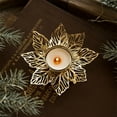 thumbnail image 4 of Christmas Decorations Christmas Golden Iron Candlestick Metal Votive Candle Holder Elegant Tealight Holder Golden Snowflake Christmas Flower Design for Christmas Home Wedding Party, 4 of 5