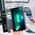 thumbnail image 3 of TECH CIRCLE iPhone 14 Pro Max Case, PU Leather Flip Folio Wallet Card Slots Wrist Strap Magnetic Closure Kickstand Protective Case For iPhone 14 Pro Max 2022,Black, 3 of 9