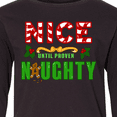 thumbnail image 4 of Inktastic Nice Until Proven Naughty with Holly and Gingerbread Man Long Sleeve Youth T-Shirt, 4 of 5