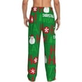 thumbnail image 3 of Uemuo Cute Santa Pattern Men's Wide Leg Palazzo Lounge Pants with Pockets Light Weight Loose Comfy Casual Pajama Pants-XX-Large, 3 of 9