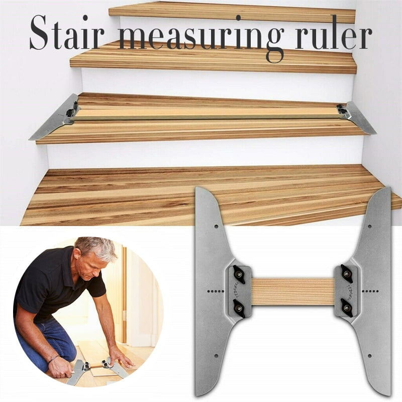 Stair Tread Template Tool with 4 Locked Knobs Adjustable Angle & Length Stair Tread Template Tool with 4 Locked Knobs Adjustable Angle & Length