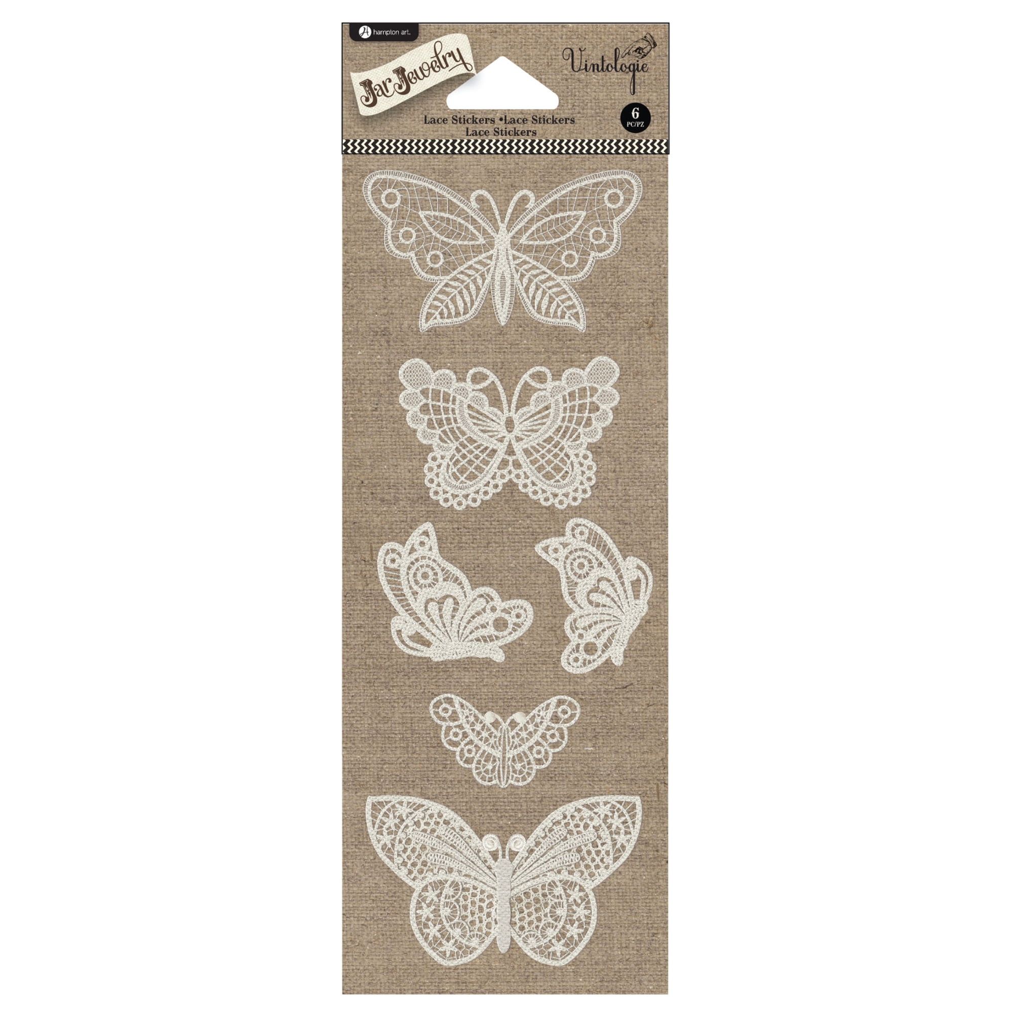 Vintologie Jar Jewelry Butterfly Lace Stickers, 1 Each