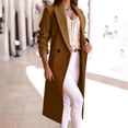 thumbnail image 2 of XFLWAM Trench Coats for Women Oversized Lapel Double Breasted Pea Coat Winter Wool Blend Jacket Trench Coat Long Coat Brown XL, 2 of 8