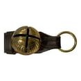 thumbnail image 5 of Pinnacle Peak Trading Company Dark Brown 6 Solid Brass Bells Natural Leather Sleigh Bell Door Hanger Made USA, 5 of 6