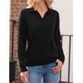 thumbnail image 4 of Zeagoo Womens Sweaters Long Sleeve Polo Shirts V Neck Business Casual Tops Knit Pullover Fall, 4 of 6