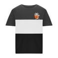 thumbnail image 3 of Mens Casual Pantalones Cortos Cuello Redondo Patchwork Impresión Suéter Blusa de Fitness, Camisetas para Hombre, 3 of 4