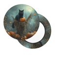 thumbnail image 3 of Round Bar Stool Seat Covers, Halloween Pumpkin Black Cat B Elastic Round Chair Cover Stool Seat Slipcover Bar Stool Cushions Round Pad for 12-14 inch, 3 of 7