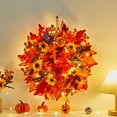 thumbnail image 2 of EUDIDV Creepy Tabletop Decor Thanksgiving Wreath Decoration Berry Maple Leaf Solid Color Wreat Halloween Figurines, 2 of 5