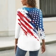 thumbnail image 5 of 250th Anniversary USA Womens Shirts 3/4 Sleeve T Shirts Loose American Flag Print Tops 4th of July Celebration Party Pullover Independence Day Patriotic Crew Neck Blouses White S, 5 of 5