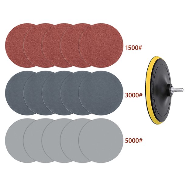 Almohadilla de discos de lijado abrasivos de 75 mm Kits de papel de lija para reparación de faros de automóviles (estilo D) Likrtyny Para estrenar