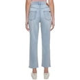 thumbnail image 2 of Calvin Klein Jeans Womens Ripped Raw-Hem High Rise Straight Jeans, Blue, 31, 2 of 4