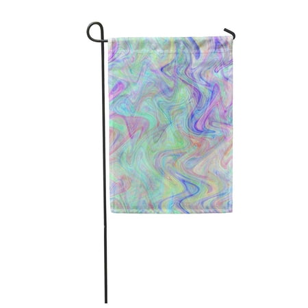 SIDONKU Abstract Watercolor Wash Marble Silk Rainbow Multicolor Multicolored Yellow Garden Flag Decorative Flag House Banner 28x40 inch