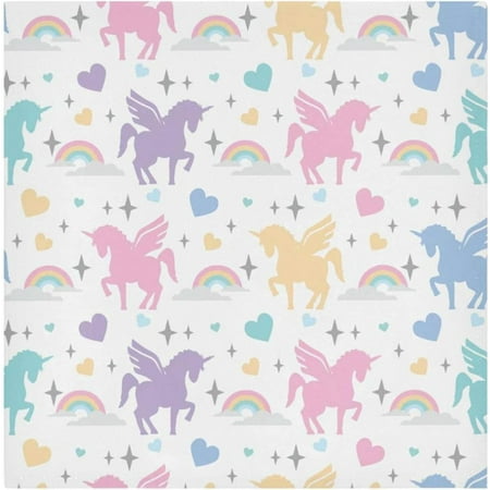 

Hyjoy Rainbow Unicorn Cloth Napkins 1 Pack Reusable Washable Polyester Dinner Table Napkins for Kitchen Dining Restaurant Party Decoration