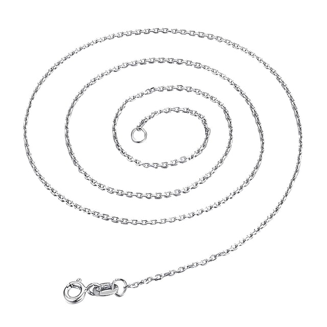 La moda de las mujeres 18 pulgadas collar de plata cadena de cuello sin colgante de plata collar de cadena para las mujeres