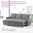 thumbnail image 2 of Reversible Sleeper Sectional Sofa Bed, Convertible Corduroy L-Shaped Pull Out Couch Bed with Storage Chaise/Cup Holder for Living Room, Apartment, Small Space, Black, 2 of 9