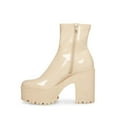 thumbnail image 2 of Steve Madden Outlast Bone Patent Zipper Closure Sleek Rounded Toe Ankle Boots (Bone Patent, 6.5), 2 of 6