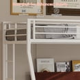 thumbnail image 3 of Miniyam Twin over Full Metal Bunk Bed with Trundle, Square Tube Frame, Space Saving Bunk Bed with Ladder, White, 3 of 7