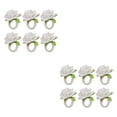 thumbnail image 4 of sweethay Servilletero de flores artificiales de 6 piezas, soporte colorido extraíble, festival, ceremonia, decoración de Navidad, casa, regalo Blanco 2Conjunto, 4 of 6