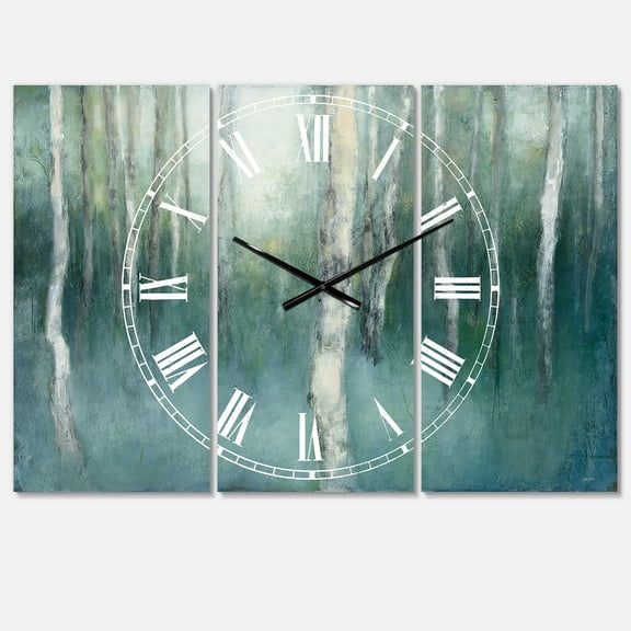Designart 'Green Forest Dream' Farmhouse wall clock