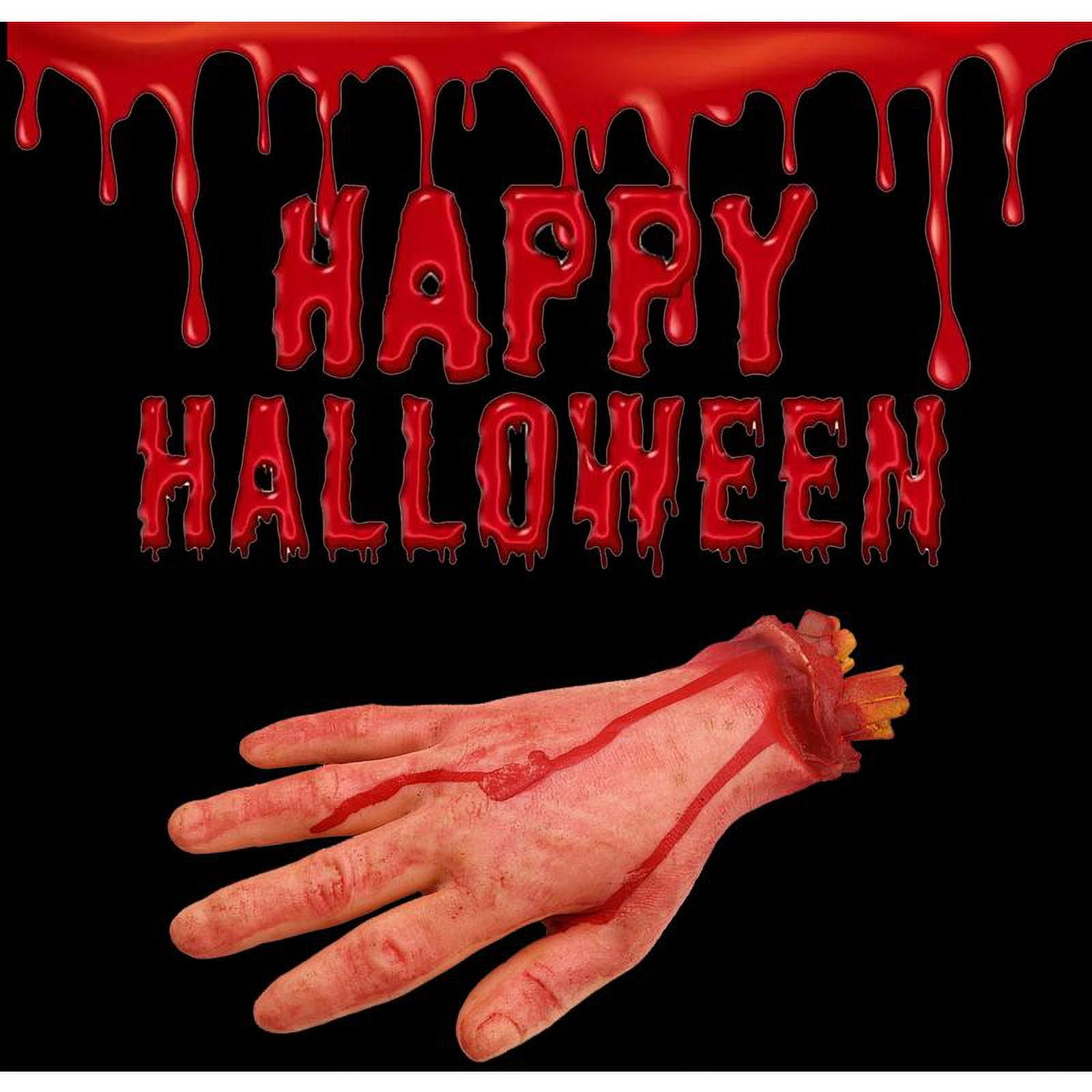Brazo Halloween Sangriento De 56 Cm Con Manga A Cuadros – Decoración Reutilizable Para Casa Encantada, Bromas Y Fiestas De Terror