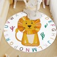thumbnail image 3 of Lanpei ABC Lion Rug Carpet 4Ft Round Boho Jungle Animal Play Mat Circle Safari Nursery Rug Alphabet Educational Rug for Boys Girls Bedroom Playroom Decor, 3 of 7