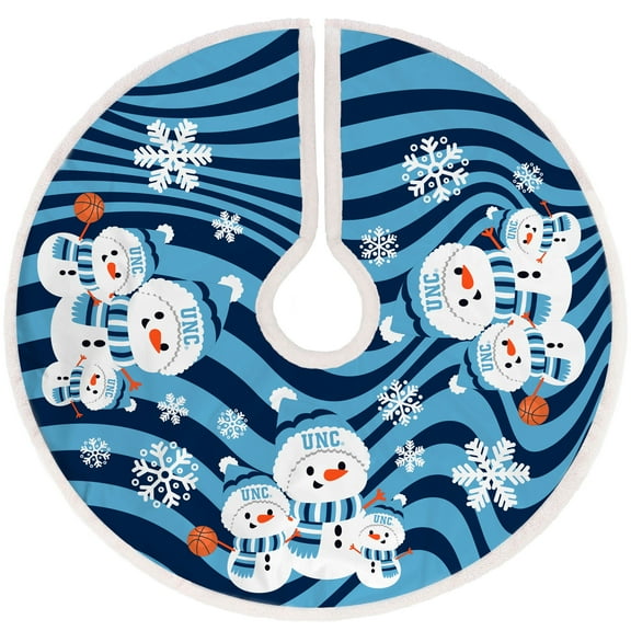 North Carolina Tar Heels Snowman Sherpa Christmas Tree Skirt