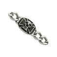 thumbnail image 4 of Stainless Steel Antiqued and Polished Skull Curb Bracelet (9.00 inches) for Men, 4 of 5