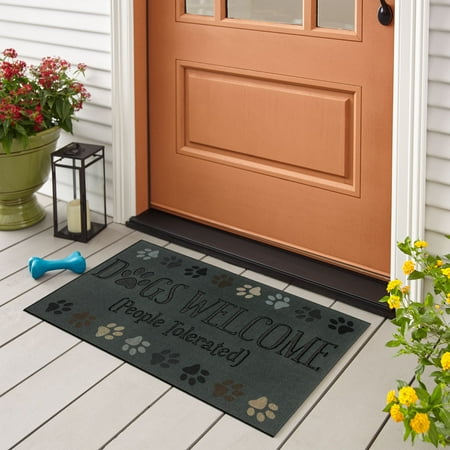 Mohawk Dogs Welcome Doorscapes Recycled Rubber Doormat, 18" x 30"