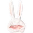 thumbnail image 1 of Rabbit Ear Cap Headwear Cartoon Animal Hat Movable Ears Plush Cute Hat for Women Girls, 1 of 5