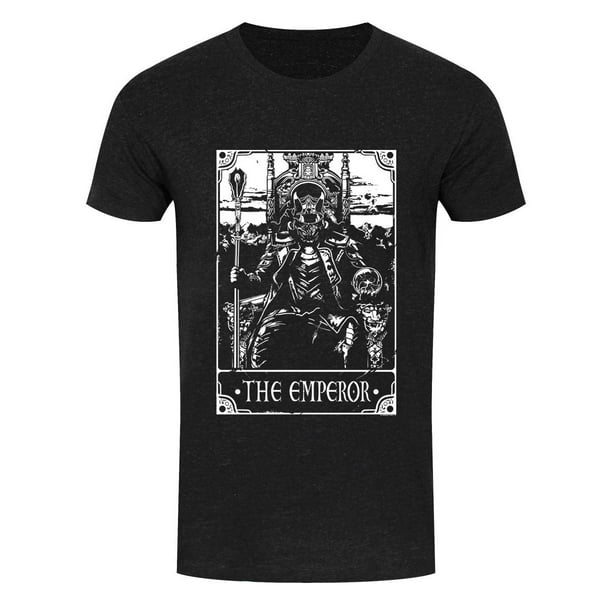 Deadly Tarot - Camiseta ilustración The Emperor para chico hombre (Negro Jaspeado)