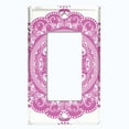 thumbnail image 5 of Metal Light Switch Plate Cover Mandala Pink White Flower Tile Pattern MDL069, 5 of 13