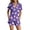 d-413Purple242, variant on MEZZALL Women Halloween Satin Pajama Set Lightweight Lapel Collar Tie Front Ruffle Short Sleeve Top Elastic Waist Ruffle Shorts Loungewear Set Pumpkin Print Sleepwear Vacation 2 Piece Pjs