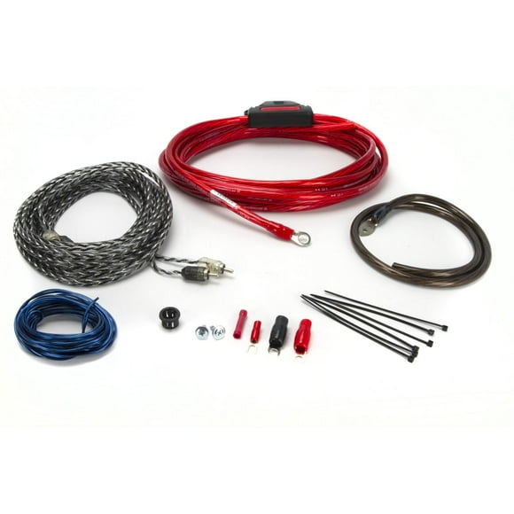 Scosche KPA8CCF Trousse de câblage d’amplificateur hybride OFC/CCA de 680 watts avec câbles audio torsadés – Neuf